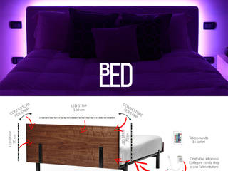 BEDLED - kit striscia led per retroilluminazione testiera del letto, Eleni Lighting Eleni Lighting Dormitorios modernos