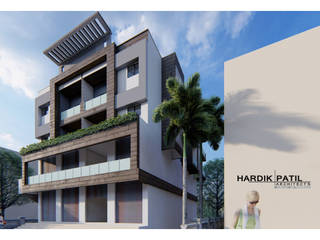 COMMERCIAL+RESIDENTIAL APARTMENT, HARDIK PATIL ARCHITECTS HARDIK PATIL ARCHITECTS Casas multifamiliares