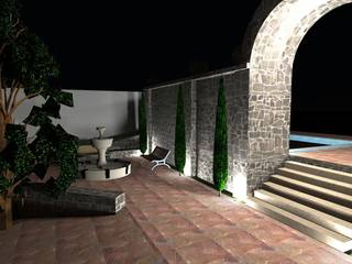 DISEÑO Y CONTRSUCCION DE ESPACIOS EXTERIORES EN RANCHO, Arqui*ACC. Mx Arqui*ACC. Mx Country house Stone