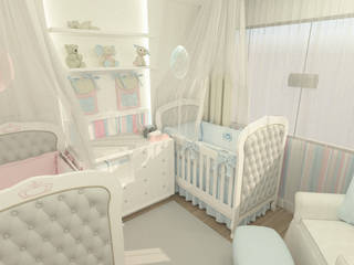 Um belo pequeno espaço para gémeos, JR DECOR - Design de Interiores JR DECOR - Design de Interiores Baby room