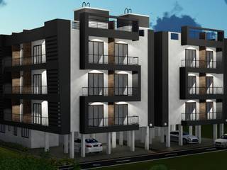 STILT+3 RESIDENTIAL BUILDING AT BOISAR, PALGHAR, HARDIK PATIL ARCHITECTS HARDIK PATIL ARCHITECTS Multi-Family house