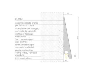 Cornice squadrata per cascata di luce a parete EL2104, Eleni Lighting Eleni Lighting Modern houses