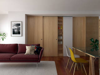Remodelação Sala e Cozinha, 3d Solutions 3d Solutions Casas de estilo escandinavo Madera Acabado en madera