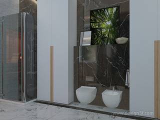 Ванная комната с сауной, студия Design3F студия Design3F Minimalistische Badezimmer