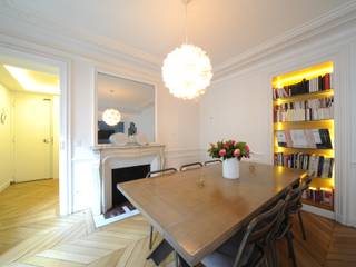 Rénover un appartement 4 pièces de 78m2, Créateurs d'Interieur Créateurs d'Interieur Ruang Makan Modern