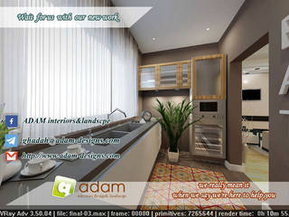 kitchen , ADAMfor interior&landscpe ADAMfor interior&landscpe Moderne Küchen Holzspanplatte Bernstein/Gold