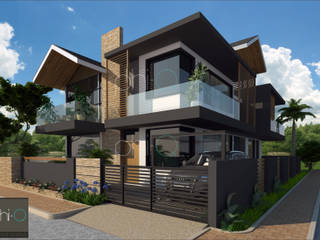A modern villa in Indore, MP, phiQ architects and consultants phiQ architects and consultants リゾートハウス