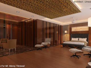 interior for Mr. Tiberwal, umesh prajapati designs umesh prajapati designs ห้องนอน หินอ่อน