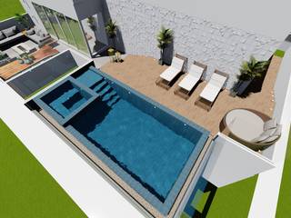 PISCINA BORDA INFINITA , Daiana Pasqualon Arquitetura & Lighting Daiana Pasqualon Arquitetura & Lighting 인피니티 풀