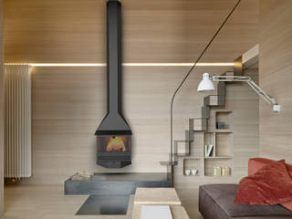 Chimenea Mod. Cadaques 90, DAE DAE モダンデザインの リビング