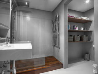 Proyecto de reforma, interiorismo y decoración de vivienda con concepto abierto en el centro de Valladolid, MEDITERRANEAN FUSION S.L. MEDITERRANEAN FUSION S.L. Modern bathroom Concrete