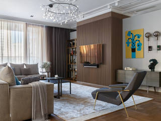 Квартира в ЖК Smolensky de luxe, os.architects os.architects Salas de estilo minimalista