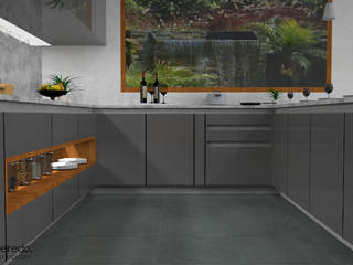 Cozinha com aquário, Pedro Figueiredo 3D Design Pedro Figueiredo 3D Design Modern kitchen