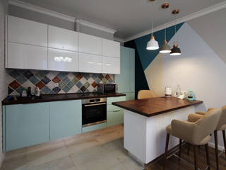 Яркий дизайн интерьера трехкомнатной квартиры (ЖК Легендарный квартал), Лана Веригина Лана Веригина Petites cuisines MDF