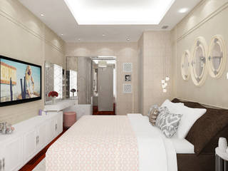 Apartemen Bellagio Mansion, DSL Studio DSL Studio Small bedroom Metal Beige