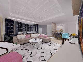 Apartemen Bellagio Mansion, DSL Studio DSL Studio Modern living room Solid Wood Multicolored