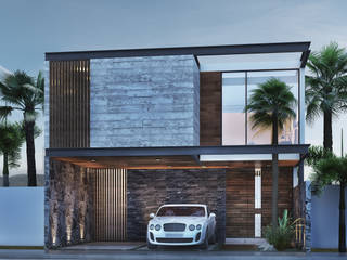 3C Arquitectos S.A. de C.V. منزل عائلي صغير الحديد / الصلب Grey