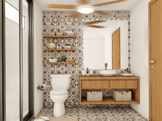 BOHE, MURO 31 ESTUDIO MURO 31 ESTUDIO Eclectic style bathrooms Wood Wood effect