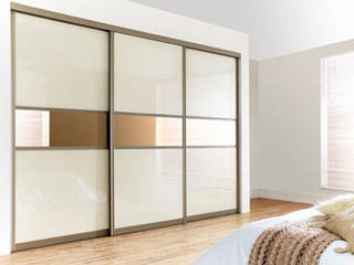 Gold White Sliding Door Wardrobes London Metro Wardrobes London Modern style bedroom Wardrobes & closets