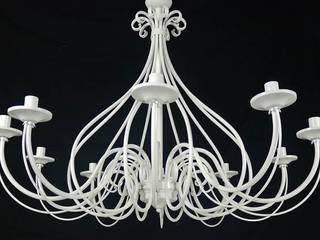 Shabby chic chandelier with 10 lights fabbrica di lampadari e lampade Commercial spaces Iron/Steel White Office spaces & stores