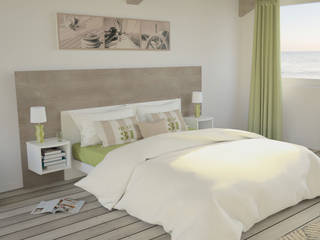 Ambiance Bord de mer, Kazed Kazed Mediterranean style bedroom Chipboard