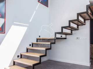 Apartament w stylu nowojorskim, Roble Roble Stairs Solid Wood Multicolored