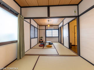 京都に新オープンのゲストハウスを撮影せせていただきました・, 富岡写真事務所 富岡写真事務所 Salas multimedia de estilo asiático