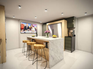 VIVIENDA FQ, PAR Arquitectos PAR Arquitectos Built-in kitchens Quartz Grey