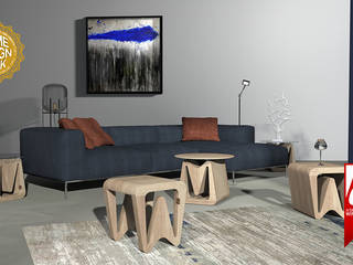 Table "A" collection in house, Adeo design Adeo design Moderne Wohnzimmer Massivholz Mehrfarbig