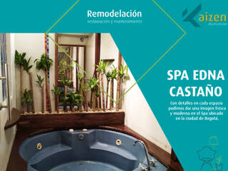 Remodelación Spa Edna Castaño, Kaizen diseño interior Kaizen diseño interior Bể sục Than củi Multicolored