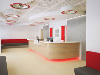 Office Reception, Cosmos Interiors Cosmos Interiors مكتب عمل أو دراسة