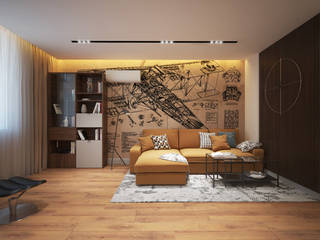 Квартира молодого человека, г. Видное, lesadesign lesadesign Living room