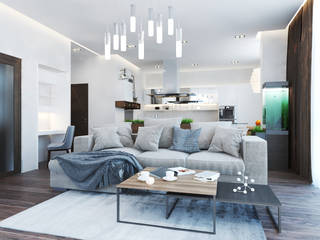 дизайн квартиры в современном стиле 92кв.м., lesadesign lesadesign Living room