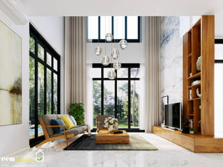 BIỆT THỰ VINHOMES THĂNG LONG : CÓ CĂN NHÀ NẰM NGHE NẮNG MƯA, Green Interior Green Interior Modern living room