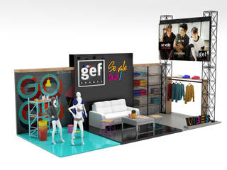 Propuesta de stand para Gef (Colombia moda 2018), Nuvú -Space designers Nuvú -Space designers