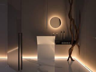 Квартира в ЖК Макаровский , Dmitriy Khanin Dmitriy Khanin Minimalist style bathroom Marble Beige