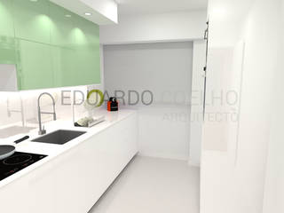 APARTAMENTO T2, Eduardo Coelho Arquitecto Eduardo Coelho Arquitecto ครัวสำเร็จรูป