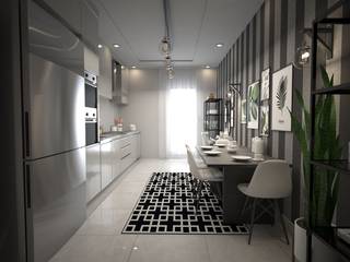 Sinpaş Marina, HAZER INTERIOR DESIGN STUDIO HAZER INTERIOR DESIGN STUDIO Modern style kitchen