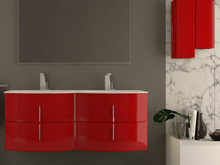 Arredo mobile da bagno moderno sospeso 138 cm con doppio lavabo in 4 colori, Bagno Italia Bagno Italia Ванна кімната MDF