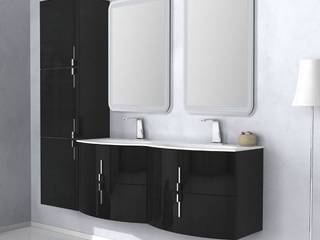 Arredo mobile da bagno moderno sospeso 138 cm con doppio lavabo in 4 colori, Bagno Italia Bagno Italia Ванна кімната MDF