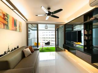 Modern Retreat At The Peak @ Toa Payoh, Space Factor Pte. Ltd Space Factor Pte. Ltd Modern Living Room
