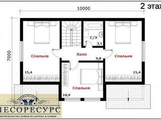 Проект дома из бруса - "Премиум", Лесоресурс Лесоресурс Casas de madera