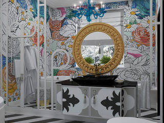 Ванная комната в цветах, Дом Мечты Дом Мечты Eclectic style bathroom