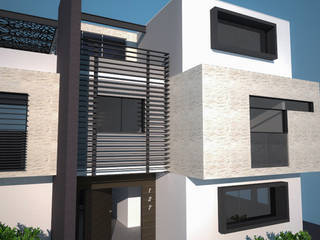 Diseño Fachada Residencial, pb Arquitecto pb Arquitecto Дома в стиле модерн