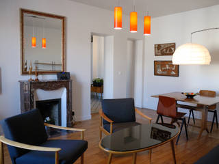 Aménagement complet d'un 3 pièces de 60 m2, Créateurs d'Interieur Créateurs d'Interieur غرفة المعيشة