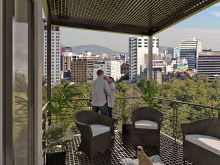 Mar AZOF 60 Conjunto Habitacional , Proyecto 3Catorce Proyecto 3Catorce Modern balcony, veranda & terrace