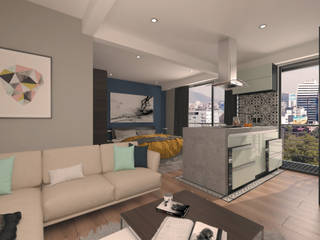 Rio Consulado 1350 HABITACIONAL-COMERCIAL, Proyecto 3Catorce Proyecto 3Catorce Modern living room