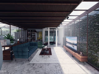 دار الريان Dar Al-Rayyan, Anastomosis Design Lab Anastomosis Design Lab Tropical style living room