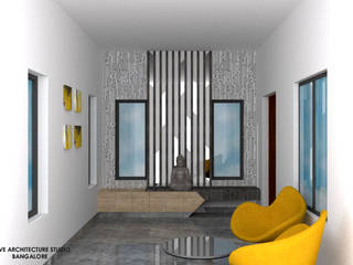 Mrs. Nirmala Residence @ Coimbatore, Olive Architecture Studio Olive Architecture Studio Minimalist corridor, hallway & stairs Plywood
