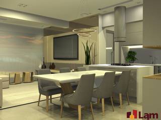 Apto. Ares da Villa, LAM Arquitetura | Interiores LAM Arquitetura | Interiores Modern dining room
